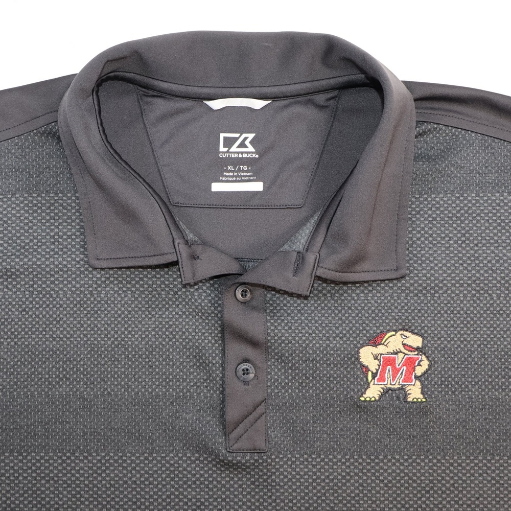 Cutter & Buck Mens Maryland Terrapins Polo Shirt XL Gray NCAA Golf Big Ten UMD
